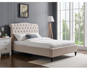 6ft Super King Roz natural colour fabric upholstered bed frame bedstead